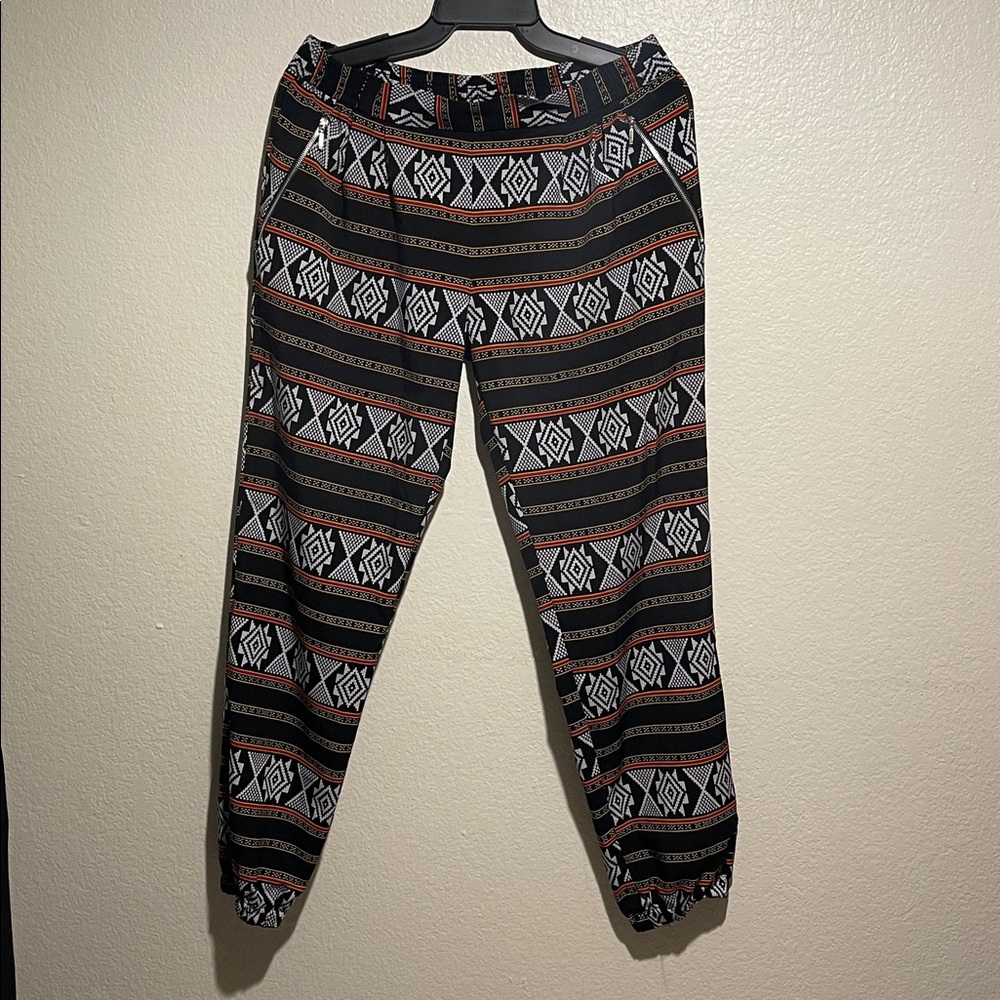 Stylish Black and White Patterned Kids Pants